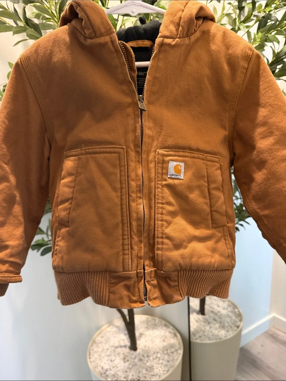 Carhartt Kids Hooded Puffer Jacket in Carhartt Brown